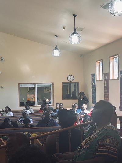 Congregation gathered in the sanctuary